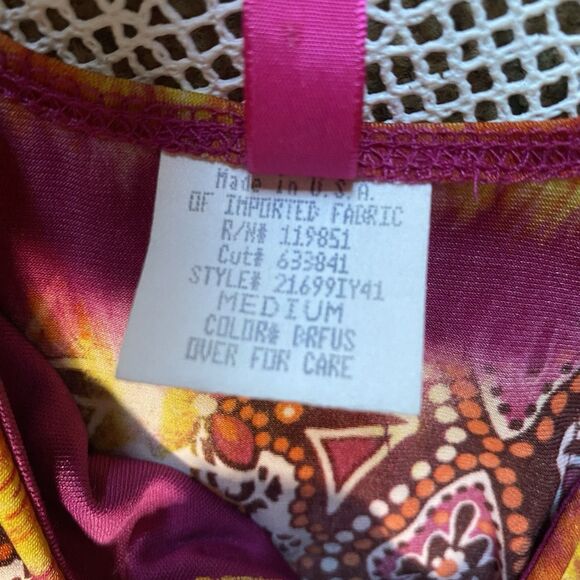 Heart Soul Halter Top Size M Beaded Multicolor Tie Dye Bubble Hem Sleeveless Y2K - Picture 5 of 8